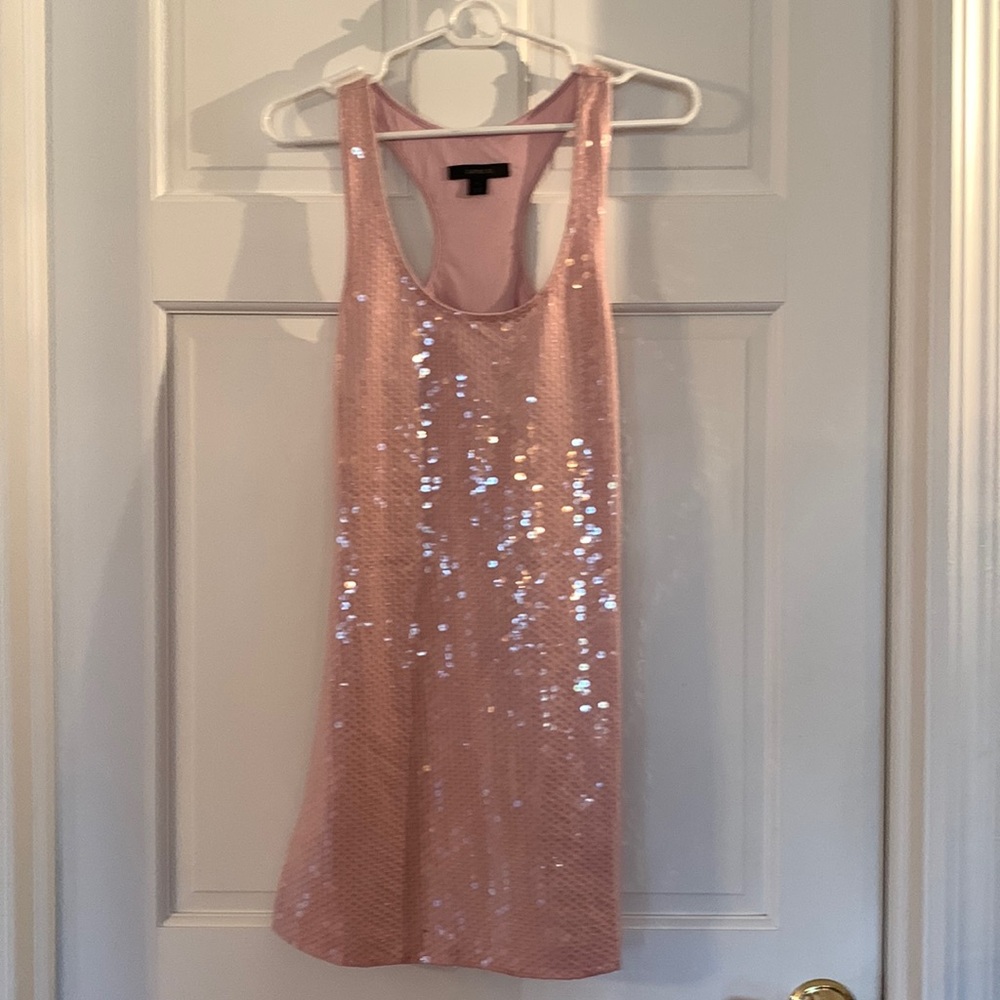 Express racer back mini dress for party.  Sequences
